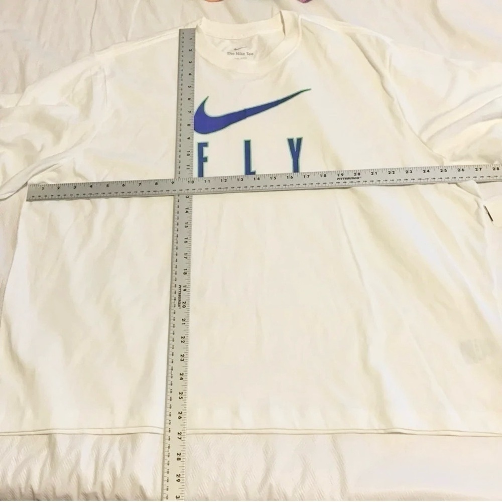 New Women’s Nike Dri-fit XXL Shirt Check Logo Workout White Top 2X Loose - Picture 7 of 7